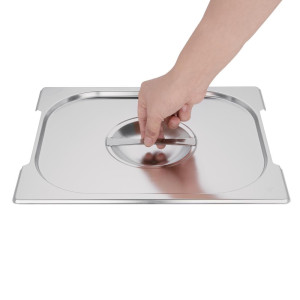 Coperchio Gn 1/2 In Acciaio Inox Per Contenitore Con Maniglie - Vogue - Fourniresto