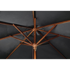 Ombrellone Nero Rotondo Ø 3 M - Bolero - Fourniresto