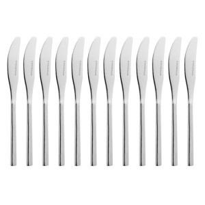 Coltello da tavola Napoli in acciaio inossidabile 18/10 - Lotto da 12 - Olympia - Fourniresto