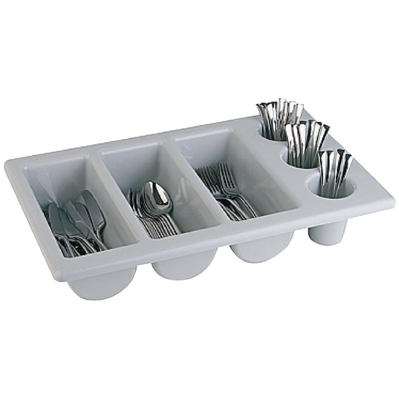 Vassoio portaposate grigio a 6 scomparti GN 1/1 325 x 530 mm - APS - Fourniresto Vassoio portaposate grigio a 6 scomparti GN 1/1 325 x 530 mm - APS - Fourniresto
