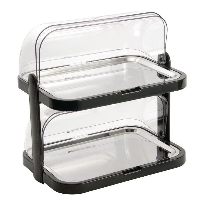 Piatto refrigerato a 2 piani con coperchio ribaltabile 440 x 320 mm - APS - Fourniresto Piatto refrigerato a 2 piani con coperchio ribaltabile 440 x 320 mm - APS - Fourniresto