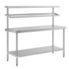 Grande Tavolo di Preparazione in Acciaio Inox con Supporto per Vaschette GN 1800 x 600 mm - Vogue - Fourniresto