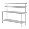 Grande Tavolo di Preparazione in Acciaio Inox con Supporto per Vaschette GN 1800 x 600 mm - Vogue - Fourniresto