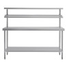 Grande Tavolo di Preparazione in Acciaio Inox con Supporto per Vaschette GN 1800 x 600 mm - Vogue - Fourniresto