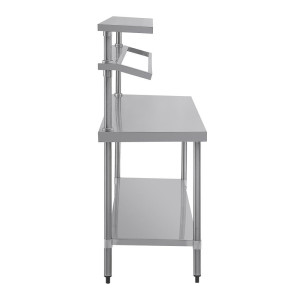 Grande Tavolo di Preparazione in Acciaio Inox con Supporto per Vaschette GN 1800 x 600 mm - Vogue - Fourniresto