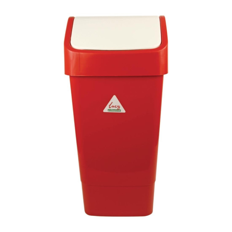 Cestino rosso in polipropilene con coperchio a battente da 50 L - Scot Young - Fourniresto Cestino rosso in polipropilene con coperchio a battente da 50 L - Scot Young - Fourniresto