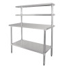 Tavolo in acciaio inossidabile con 2 ripiani superiori 1800 x 600 mm - Vogue - Fourniresto