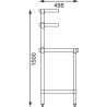 Tavolo in acciaio inossidabile con 2 ripiani superiori 1800 x 600 mm - Vogue - Fourniresto