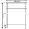 Tavolo in acciaio inossidabile con 2 ripiani superiori 1800 x 600 mm - Vogue - Fourniresto