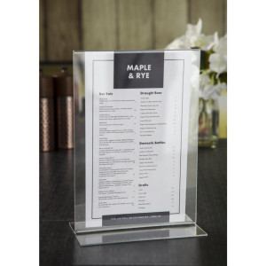 Proteggi-menu verticale in acrilico A5 - Olympia - Fourniresto