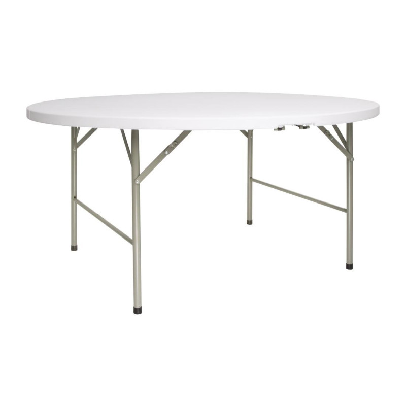 Tavolo rotondo pieghevole al centro bianco Ø 1530 mm - Bolero - Fourniresto Tavolo rotondo pieghevole al centro bianco Ø 1530 mm - Bolero - Fourniresto