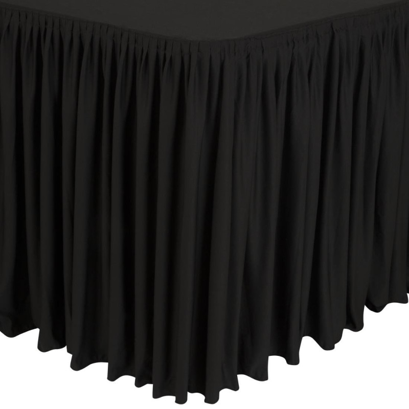 Tovaglia e gonnellino rettangolari neri arricciati 750 x 1820 mm - FourniResto - Fourniresto Tovaglia e gonnellino rettangolari neri arricciati 750 x 1820 mm - FourniResto - Fourniresto