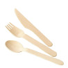 Cucchiaio da dessert in legno biodegradabile 166 mm - Confezione da 100 - Fiesta Green - Fourniresto