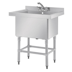 Lavello Profondo Con Schienale 100 L 770 X 600 Mm - Vogue - Fourniresto
