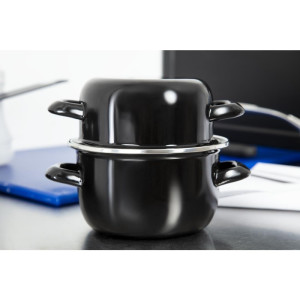 Marmitta per cozze smaltata 0,5 kg Ø 140 mm - Olympia - Fourniresto