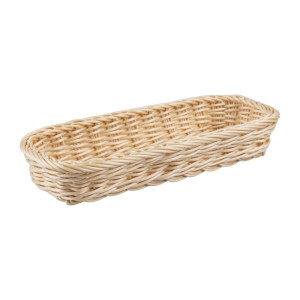 Cesto rettangolare per posate in rattan e polipropilene 270 x 100 mm - APS - Fourniresto