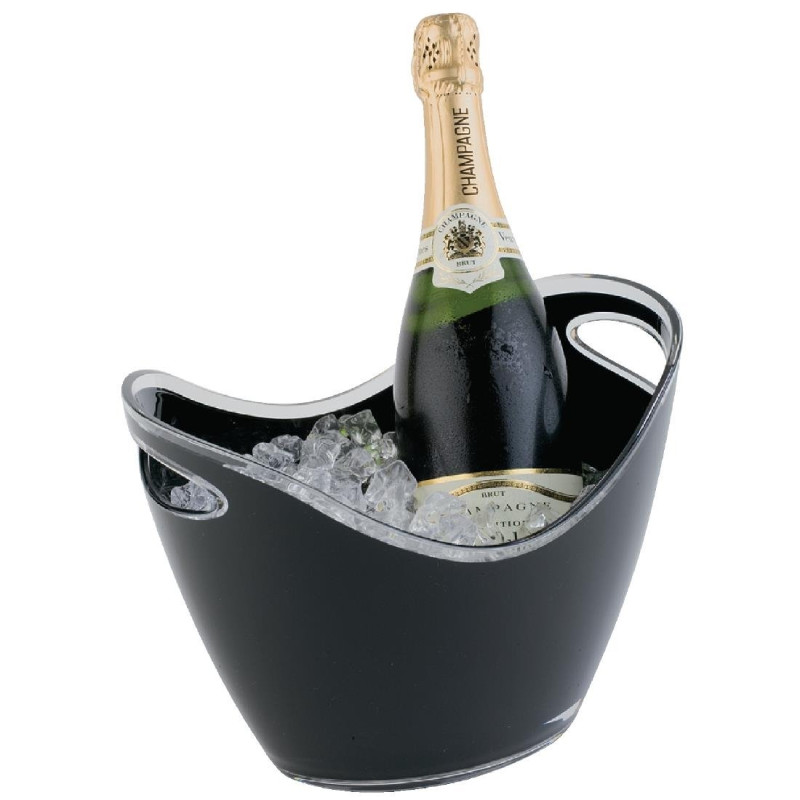 Secchiello per vino o champagne nero con manici 2 bottiglie - APS - Fourniresto Secchiello per vino o champagne nero con manici 2 bottiglie - APS - Fourniresto
