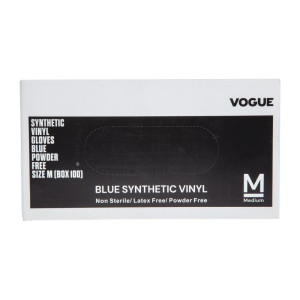 Guanti alimentari in vinile non talcati blu taglia S - Confezione da 100 - Vogue - Fourniresto