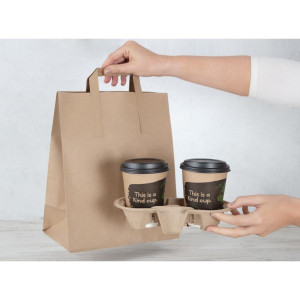 Grande Borsa di Carta Riciclabile Marrone 305 X 254 Mm - Lotto di 250 - Fiesta Green - Fourniresto