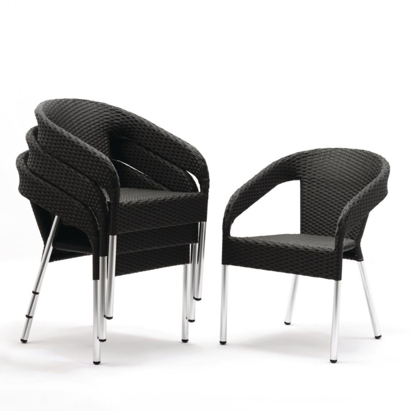 Sedia Bistrot in Rattan - Set di 4 - Bolero - Fourniresto Sedia Bistrot in Rattan - Set di 4 - Bolero - Fourniresto