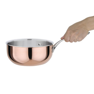 Padella a forma di casseruola in rame a 3 strati per induzione Ø 200 mm - Vogue - Fourniresto