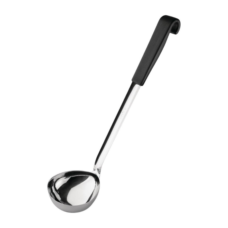 Mestolo con manico nero in acciaio inossidabile da 435 ml 340 mm - Vogue - Fourniresto Mestolo con manico nero in acciaio inossidabile da 435 ml 340 mm - Vogue - Fourniresto