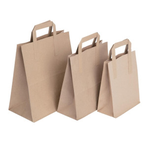 Piccola borsa di carta riciclata marrone 215 x 180 mm - Lotto da 250 - Fiesta Green - Fourniresto