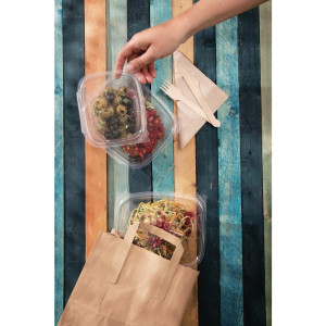 Piccola borsa di carta riciclata marrone 215 x 180 mm - Lotto da 250 - Fiesta Green - Fourniresto