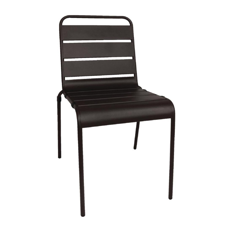 Sedia pieghevole a doghe nera in acciaio - Set da 4 - Bolero - Fourniresto Sedia pieghevole a doghe nera in acciaio - Set da 4 - Bolero - Fourniresto