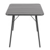 Tavolo a doghe grigio quadrato in acciaio 700 x 700 mm - Bolero - Fourniresto
