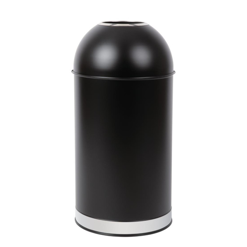 Cestino a cupola aperto in acciaio nero 40L - Bolero - Fourniresto Cestino a cupola aperto in acciaio nero 40L - Bolero - Fourniresto