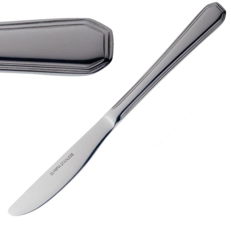 Coltello da tavola Monaco in acciaio inossidabile - Lotto da 12 - Olympia - Fourniresto Coltello da tavola Monaco in acciaio inossidabile - Lotto da 12 - Olympia - Fourniresto