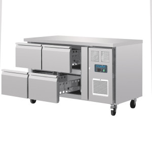 Tavolo Refrigerato GN 1/1 Ventilato 4 Cassetti Serie U 314L - Polar - Fourniresto