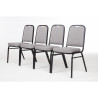 Sedia da banchetto con schienale quadrato e tessuto grigio - Set da 4 - Bolero - Fourniresto