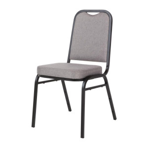 Sedia da banchetto con schienale quadrato e tessuto grigio - Set da 4 - Bolero - Fourniresto