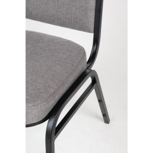 Sedia da banchetto con schienale quadrato e tessuto grigio - Set da 4 - Bolero - Fourniresto