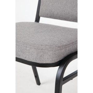 Sedia da banchetto con schienale quadrato e tessuto grigio - Set da 4 - Bolero - Fourniresto