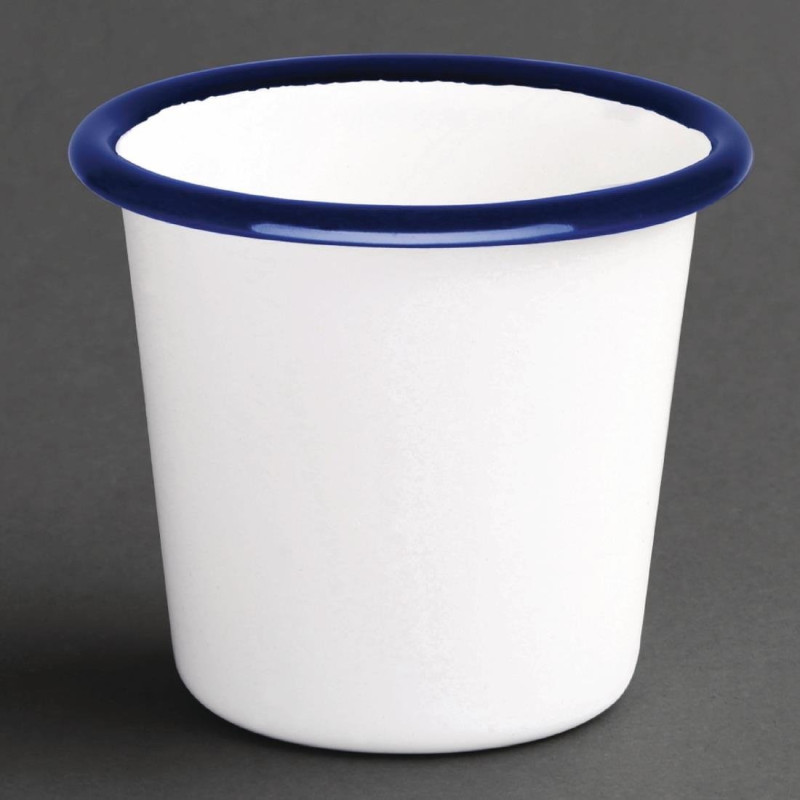 Barattolo per salsa in acciaio smaltato blu e bianco da 114 ml - Confezione da 6 - Olympia - Fourniresto Barattolo per salsa in acciaio smaltato blu e bianco da 114 ml - Confezione da 6 - Olympia - Fourniresto