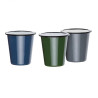 Tazze in Acciaio Smaltato Blu e Nero 350ml - Set da 6 - Olympia - Fourniresto