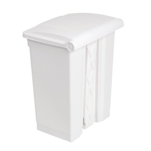Cestino per la raccolta differenziata della cucina con pedale bianco 65L - Jantex - Fourniresto