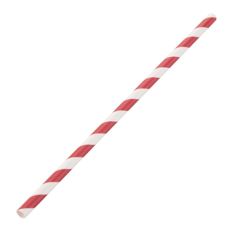 Canne di carta compostabili a righe rosse e bianche da 210 mm - Confezione da 250 - Fiesta Green - Fourniresto Canne di carta compostabili a righe rosse e bianche da 210 mm - Confezione da 250 - Fiesta Green - Fourniresto