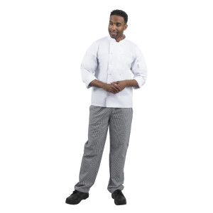 Pantaloni da cucina unisex Vegas a quadretti neri e bianchi taglia XL - Abbigliamento per chef Whites - Fourniresto