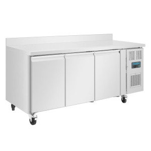 Tavolo Frigorifero Negativo 3 Porte Con Schienale Serie U - 417L - Polar -