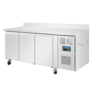 Tavolo Frigorifero Negativo 3 Porte Con Schienale Serie U - 417L - Polar -
