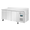 Tavolo Frigorifero Negativo 3 Porte Con Schienale Serie U - 417L - Polar -