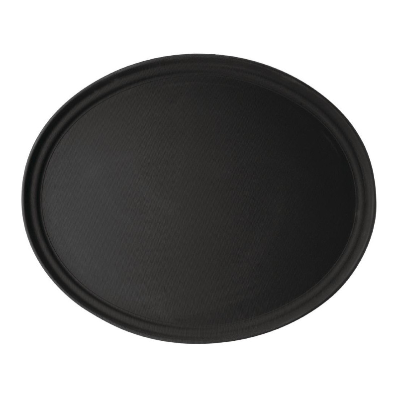 Vassoio da servizio ovale in fibra di vetro antiscivolo Camtread nero - Cambro - Fourniresto Vassoio da servizio ovale in fibra di vetro antiscivolo Camtread nero - Cambro - Fourniresto