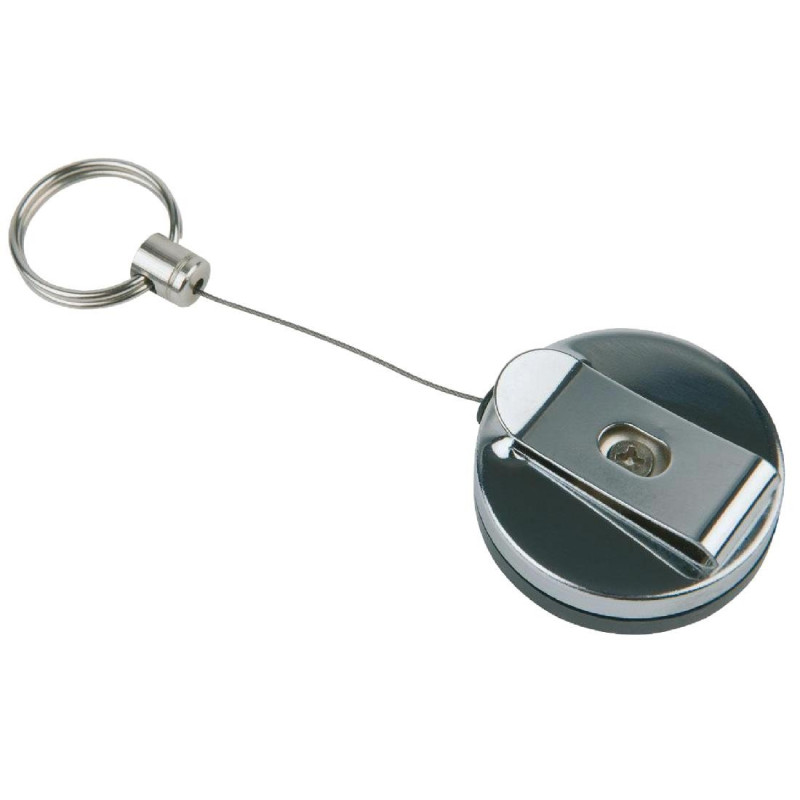Portachiavi retrattile in acciaio inox - Lotto di 2 - APS Portachiavi retrattile in acciaio inox - Lotto di 2 - APS