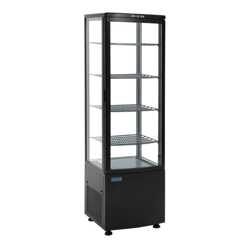 Vetrina refrigerata con porte curve - nera 235 L - Polar - Fourniresto Vetrina refrigerata con porte curve - nera 235 L - Polar - Fourniresto