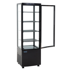 Vetrina refrigerata con porte curve - nera 235 L - Polar - Fourniresto