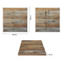 Piatto Tavolo Quadrato Effetto Legno Invecchiato - 600 x 600mm - Bolero